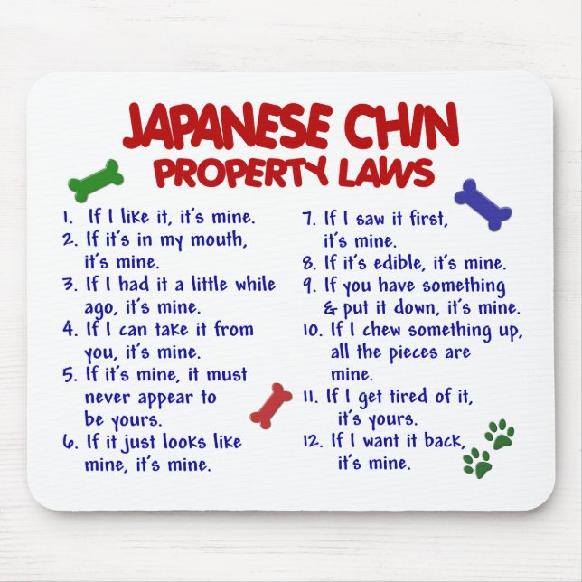 Alfombrilla De Ratón Leyes 2 de la propiedad de CHIN del JAPONÉS (Frente)