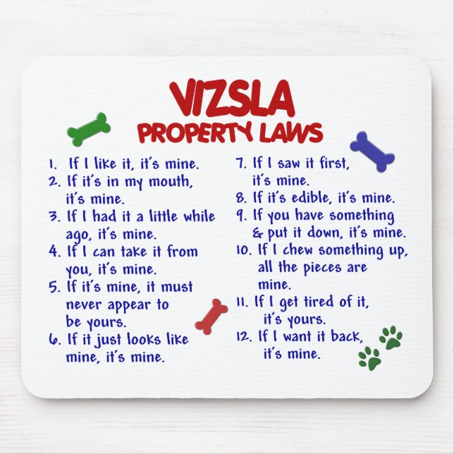 Alfombrilla De Ratón Leyes 2 de la propiedad de VIZSLA (Frente)