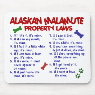 Alfombrilla De Ratón Leyes 2 de la propiedad del MALAMUTE DE ALASKA