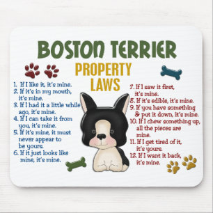 Alfombrilla De Ratón Leyes 4 de la propiedad de Boston Terrier
