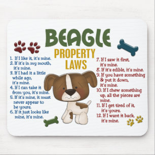 Alfombrilla De Ratón Leyes 4 de la propiedad del beagle