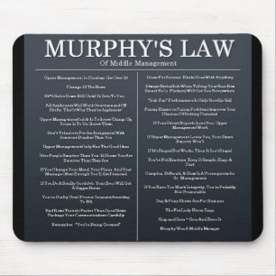 Alfombrilla De Ratón Leyes de Murphys de la gestión media