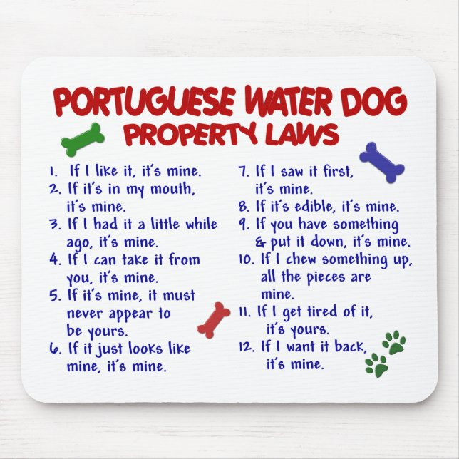 Alfombrilla De Ratón Leyes PORTUGUESAS 2 de la propiedad del PERRO de (Frente)