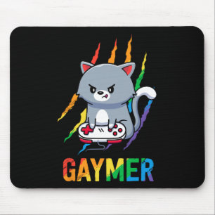 Alfombrilla De Ratón Lgbt Cat Pride Shirt Rainbow Video Game Aovers Gif
