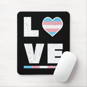 Alfombrilla De Ratón LGBT Transgender Pride Flag Distressed Grunge Love