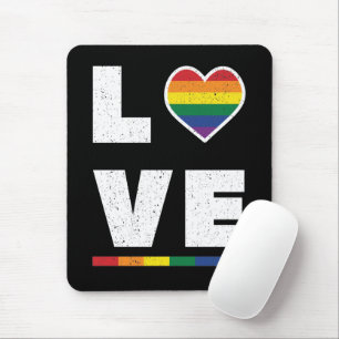 Alfombrilla De Ratón LGBTQ Gay Pride Flag Distressed Grunge Love