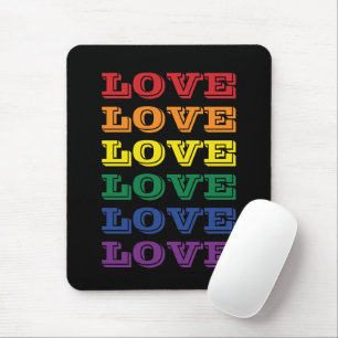 Alfombrilla De Ratón  LGBTQ Gay Pride Love Customizable Repeated Text