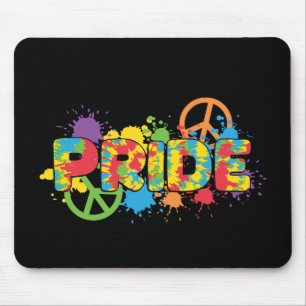 Alfombrilla De Ratón LGBTQ - Orgullo - Colores arcoiris pintan salpicad