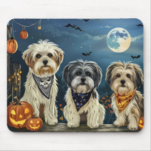 Alfombrilla De Ratón Lhasa Apso Halloween Spooky