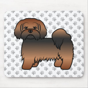Alfombrilla De Ratón Lhasa Apso Sable Rojo Perro de Dibujos Animados Li