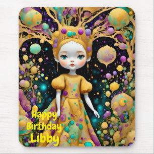 Alfombrilla De Ratón LIBBY ~ Extraño Chica de cumpleaños ~ Mousepad