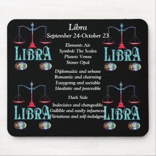 Alfombrilla De Ratón Libra Rótulo de nacimiento Zodiac Mouse Pad