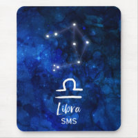 Libra Zodiac Constellation Galaxia Azul Monograma