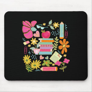 Alfombrilla De Ratón Libro de Maestra de Flor Boho Apple Pencil Diverti