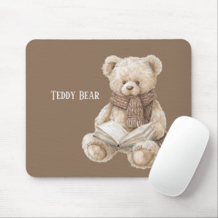 Alfombrilla De Ratón Libro de oso de peluche marrón crema