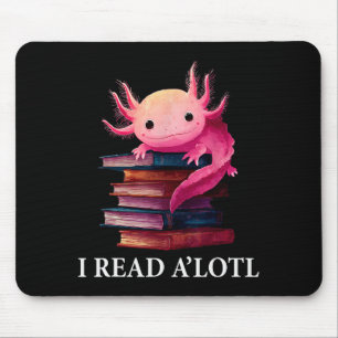 Alfombrilla De Ratón Libro divertido de ajolote amante de la biblioteca