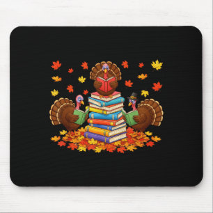 Alfombrilla De Ratón Libro Divertido de Lectura sobre Pavo Otoño Día de