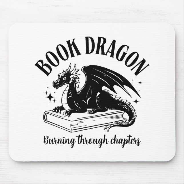 Alfombrilla De Ratón Libro Dragón Fantasía Lectora Dicho Librero (Frente)