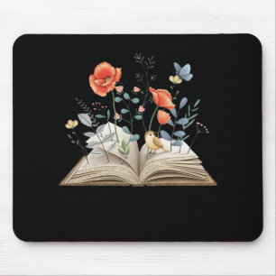 Alfombrilla De Ratón Libro floral Un nuevo capítulo comienza Profesora 