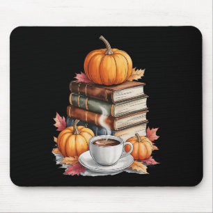 Alfombrilla De Ratón Libros Café Otoño Hojas Y Calabazas Librería Vinta