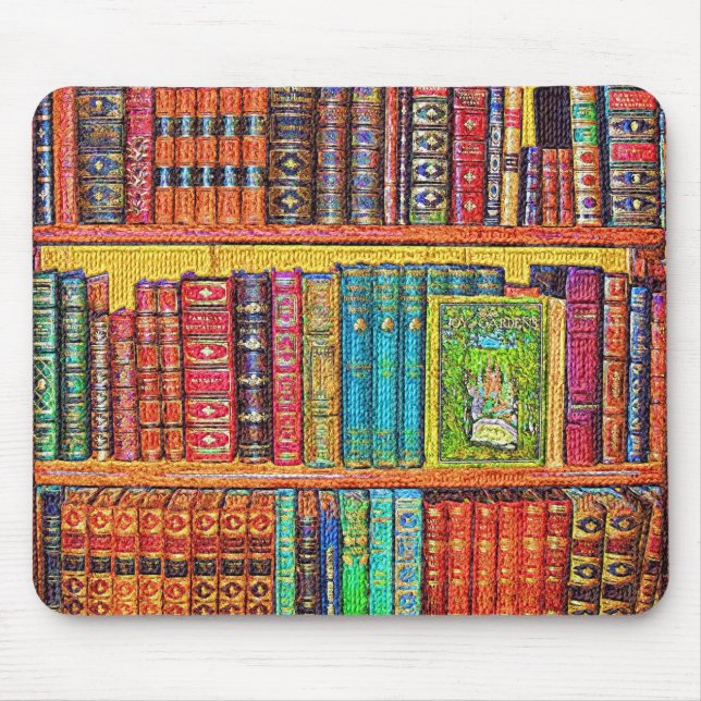 Alfombrilla De Ratón Libros de biblioteca (Frente)