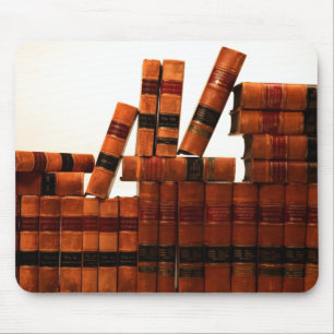 Alfombrilla De Ratón Libros de cuero antiguo