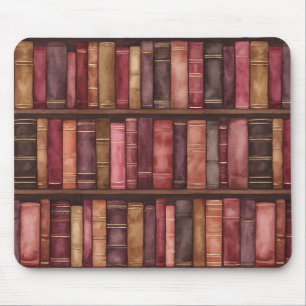 Alfombrilla De Ratón Libros Marrón Rosa Rojo Burdeos Beige Marrón