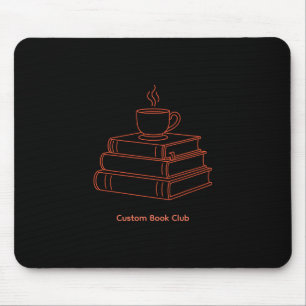 Alfombrilla De Ratón Libros Personalizables y Línea de Café Estética Ar