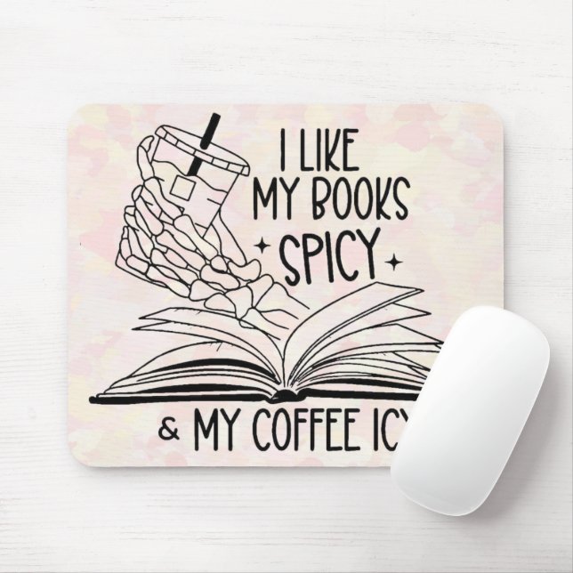 Alfombrilla De Ratón Libros picantes y café helado (Con ratón)