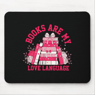 Alfombrilla De Ratón Libros rosados lindos son mi lenguaje del amor San