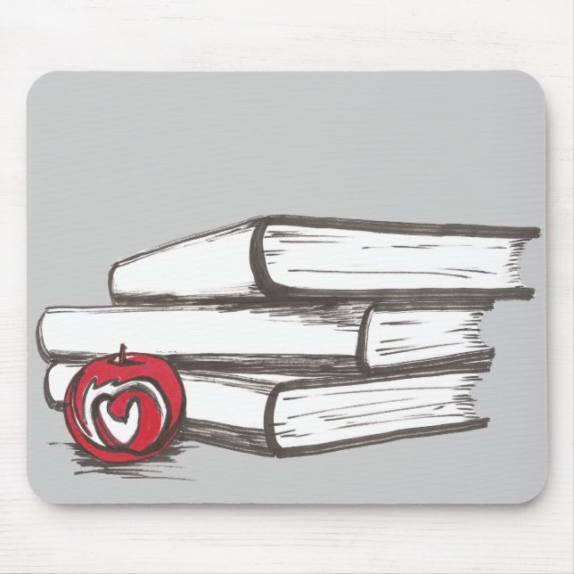Alfombrilla De Ratón Libros + Un personalizable de Apple el | (Frente)