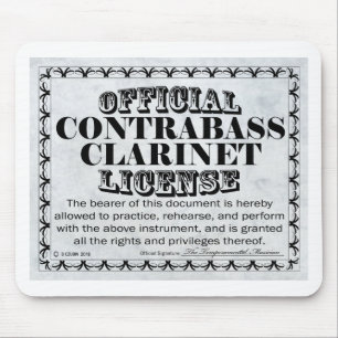 Alfombrilla De Ratón Licencia Contrabass Clarinet