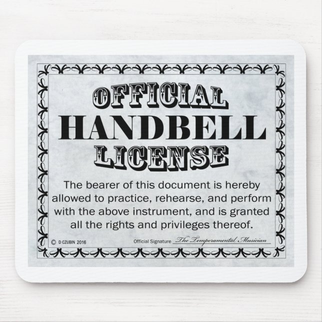 Alfombrilla De Ratón Licencia de Handbell (Frente)