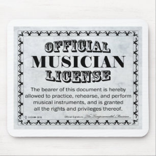 Alfombrilla De Ratón Licencia de músico
