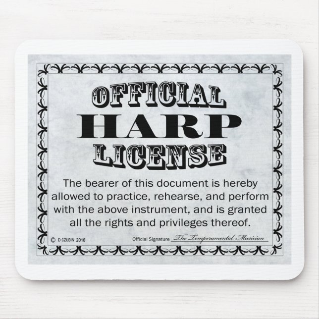 Alfombrilla De Ratón Licencia Harp (Frente)