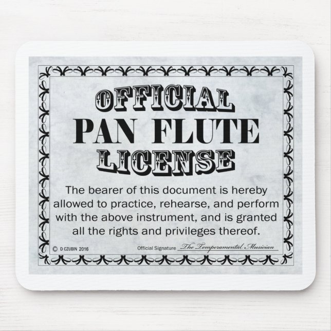 Alfombrilla De Ratón Licencia Pan Flute (Frente)