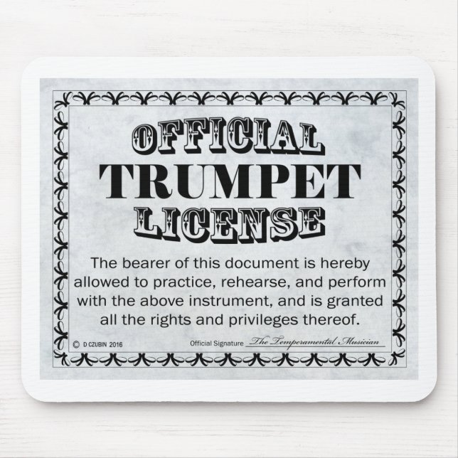 Alfombrilla De Ratón Licencia Trumpet (Frente)