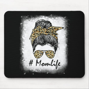 Alfombrilla De Ratón Life Bleached Mom Life Leopard Messy Bun Women