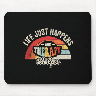 Alfombrilla De Ratón Life happens therapy helps vintage 70s style