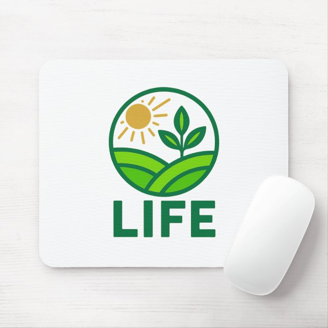 Alfombrilla De Ratón LIFE Mousepad - Diseño ecológico de la naturaleza  (Con ratón)