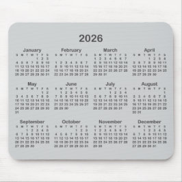 Alfombrilla De Ratón Light and Dark Grey 2026 Calendar