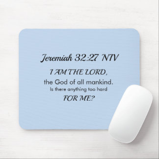Alfombrilla De Ratón Light Blue Inspirational Bible Verse Power of God