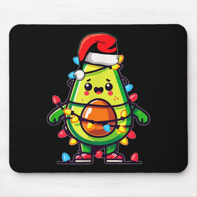 Alfombrilla De Ratón Lighting Avocado Ugly Christmas Sweater Guacamole  (Frente)