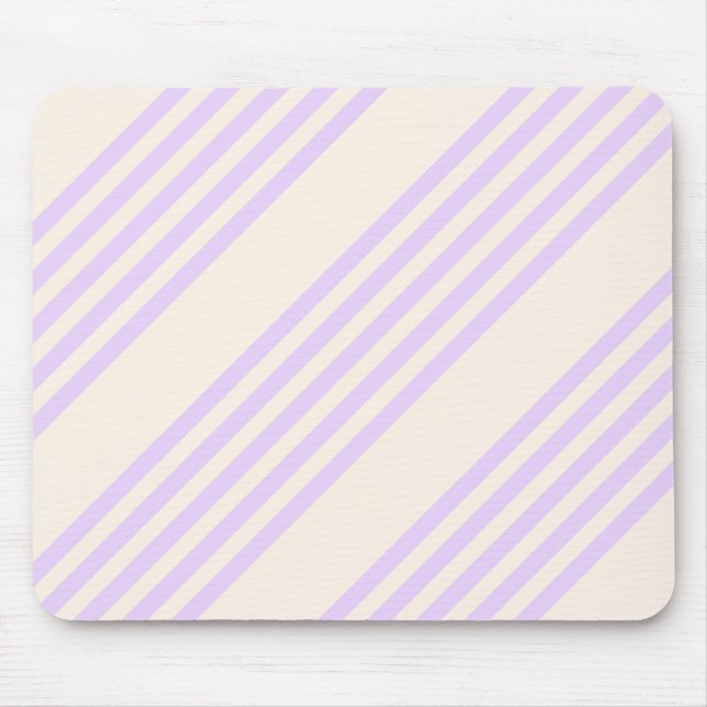 Alfombrilla De Ratón Lilac purple and beige five stripes pattern (Frente)