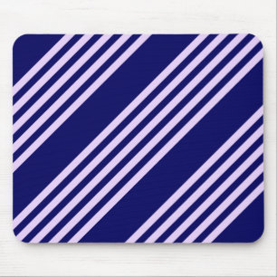 Alfombrilla De Ratón Lilac purple and navy blue five stripes pattern