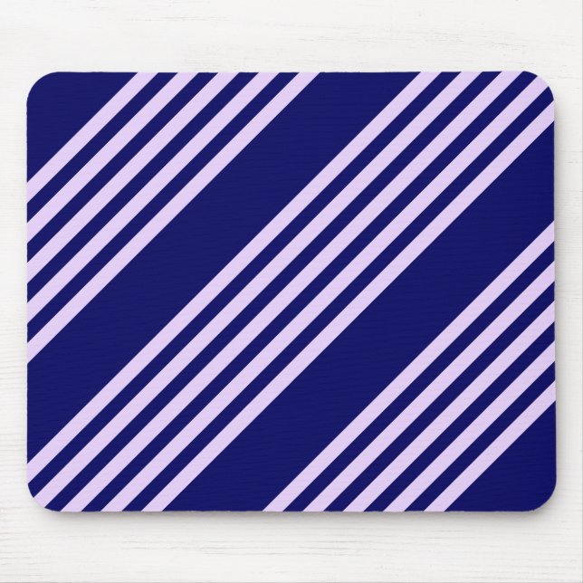 Alfombrilla De Ratón Lilac purple and navy blue five stripes pattern (Frente)