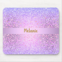 Alfombrilla De Ratón Lilac Purple Pink Sparkle Crystal Personalizable