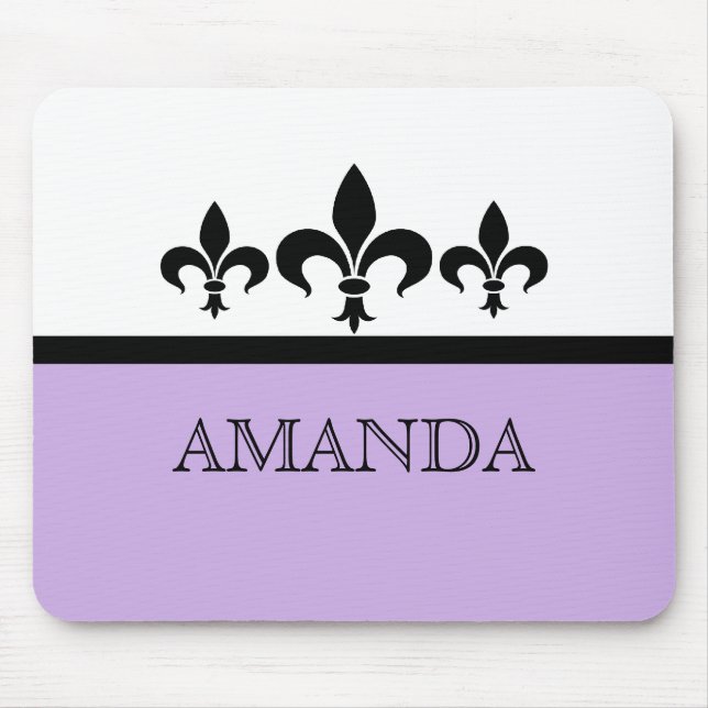 Alfombrilla De Ratón Lilac Swanky Fleur De Lis Mousepad (Frente)