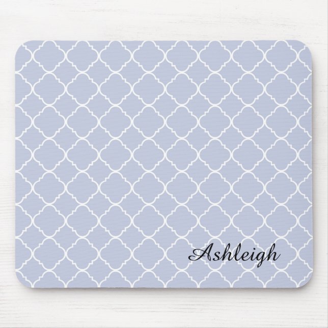 Alfombrilla De Ratón Lilac y Quatrefoil blanco (Frente)