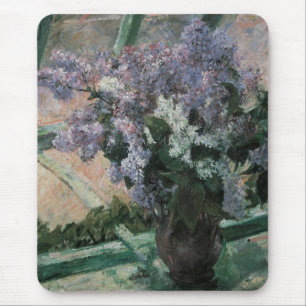 Alfombrilla De Ratón Lilas en una ventana de Mary Cassatt, Arte Antiguo